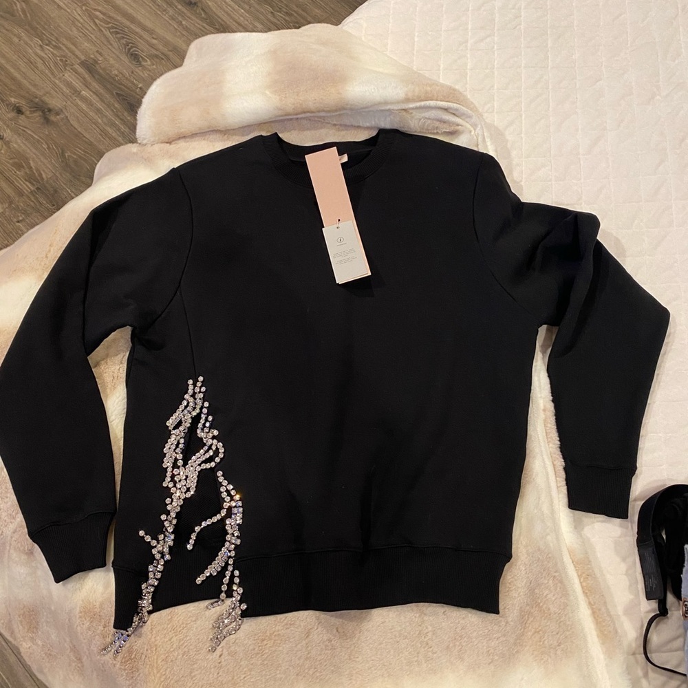 CHRISTOPHER KANE Embellished side-slit sweatshirt L - Picture 4 of 14